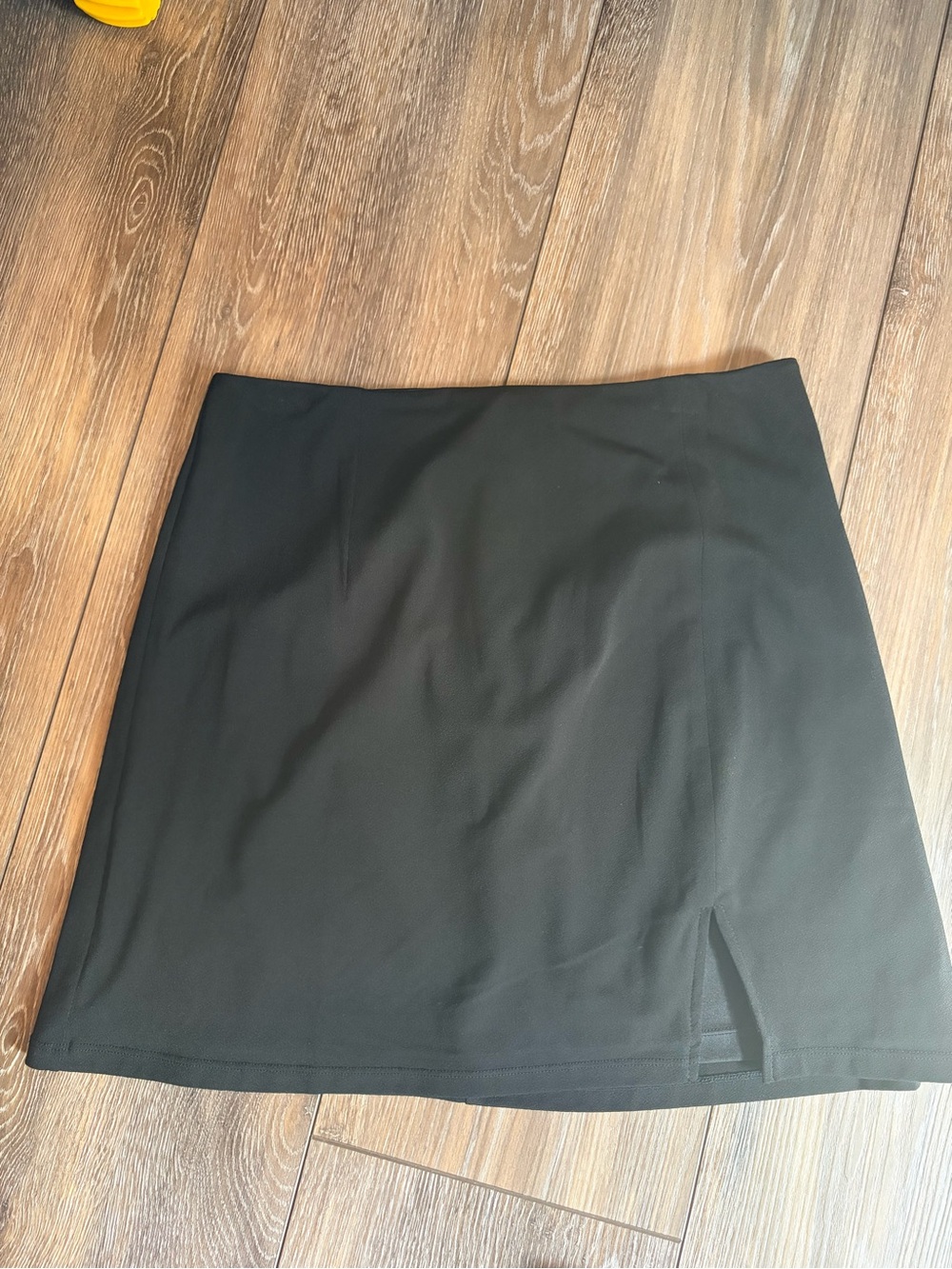 love, Fire Black Mini Skirt with Front Slit